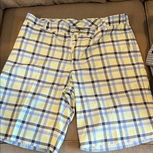 Nike Plaid Men's  Golf Shorts in Blue and Yellow
